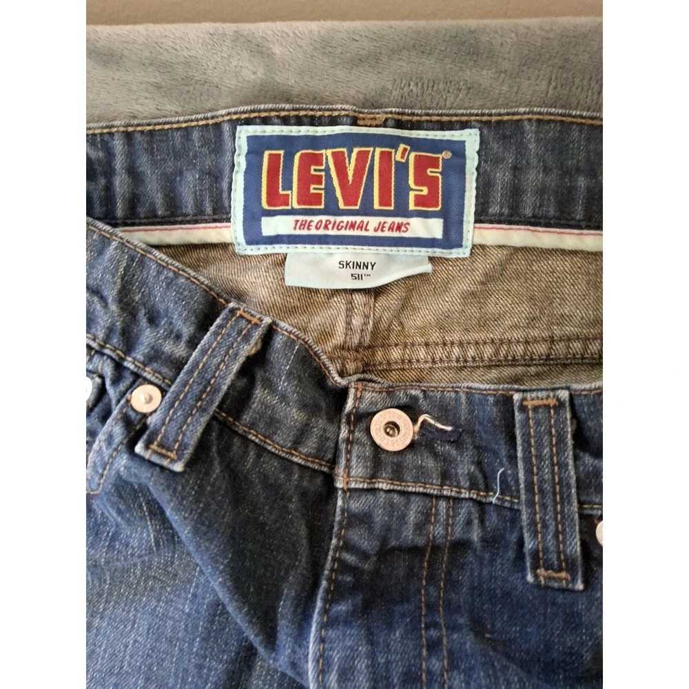 Levis 511 Skinny Jeans Mens 34x34 Blue Denim Medium Wash Stretch 5-Pocket